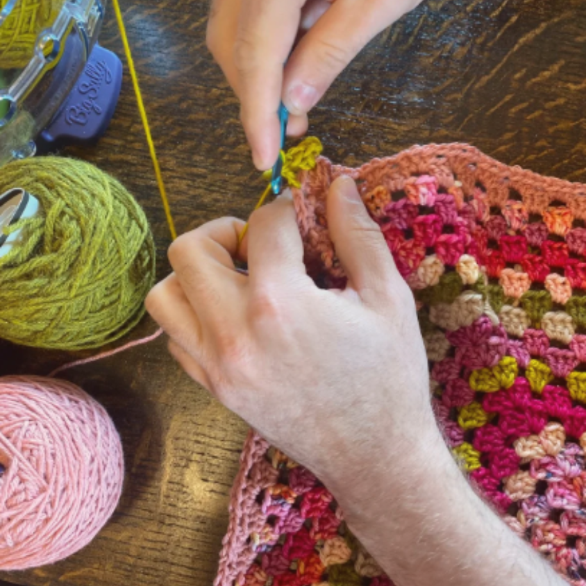 Crochet Granny Squares Class at Hard Row to Hoe Vineyards