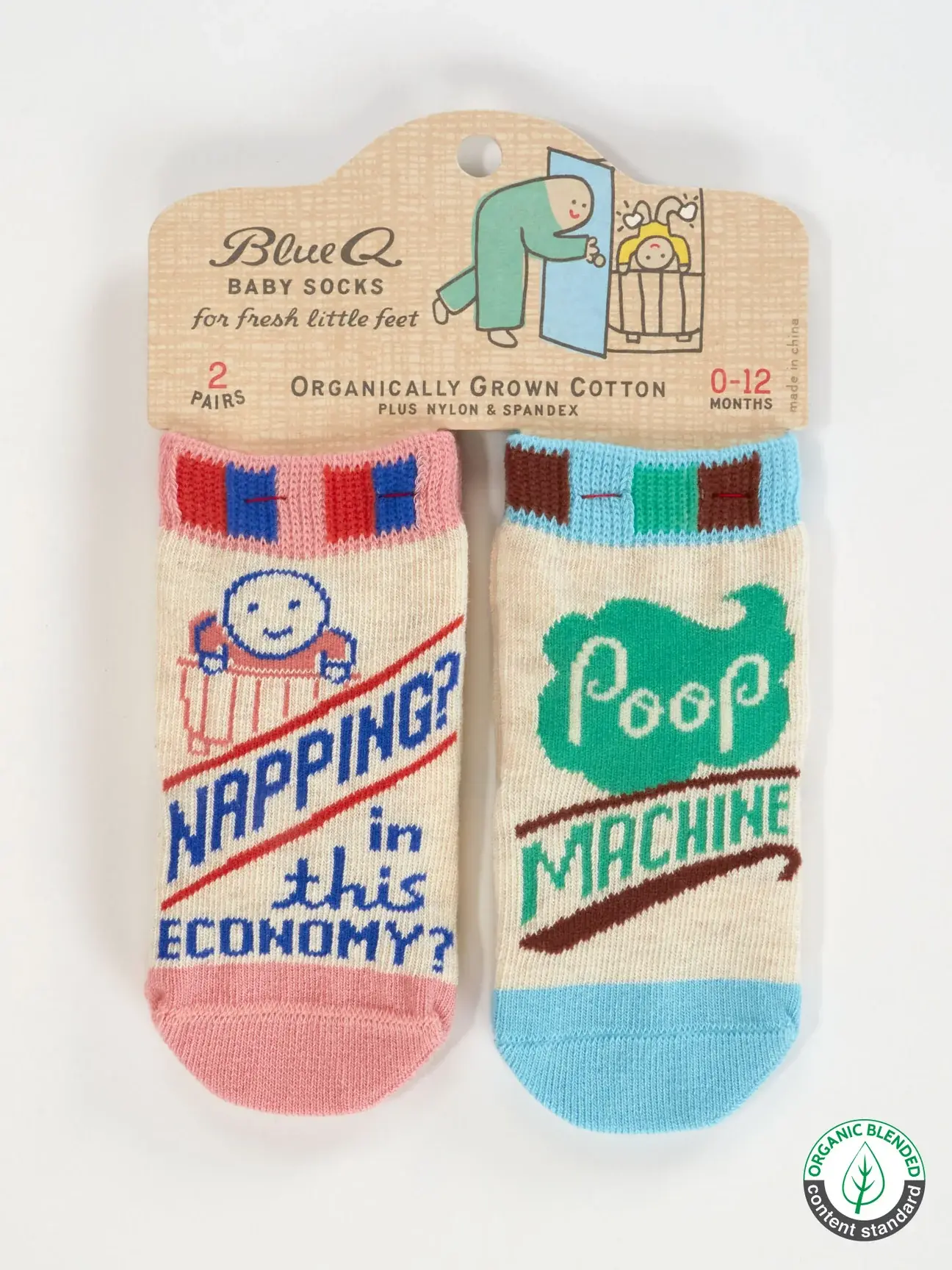 Blue Q - Baby Socks - 2 pairs - Napping/Poop Machine