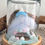 Miniature : Cloche de verre : Naissance biberon bleu