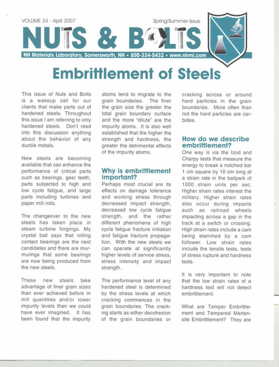 Nuts and Bolts Newsletter: April 2007, Vol. 24