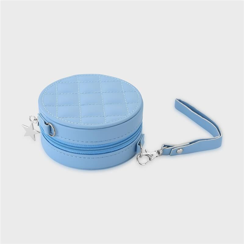 Miniatura: Porta-joias Redondo em Courino Azul Claro