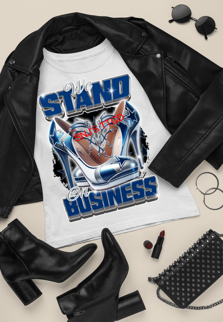 Thumbnail: "We Stand on Business" Football Tees