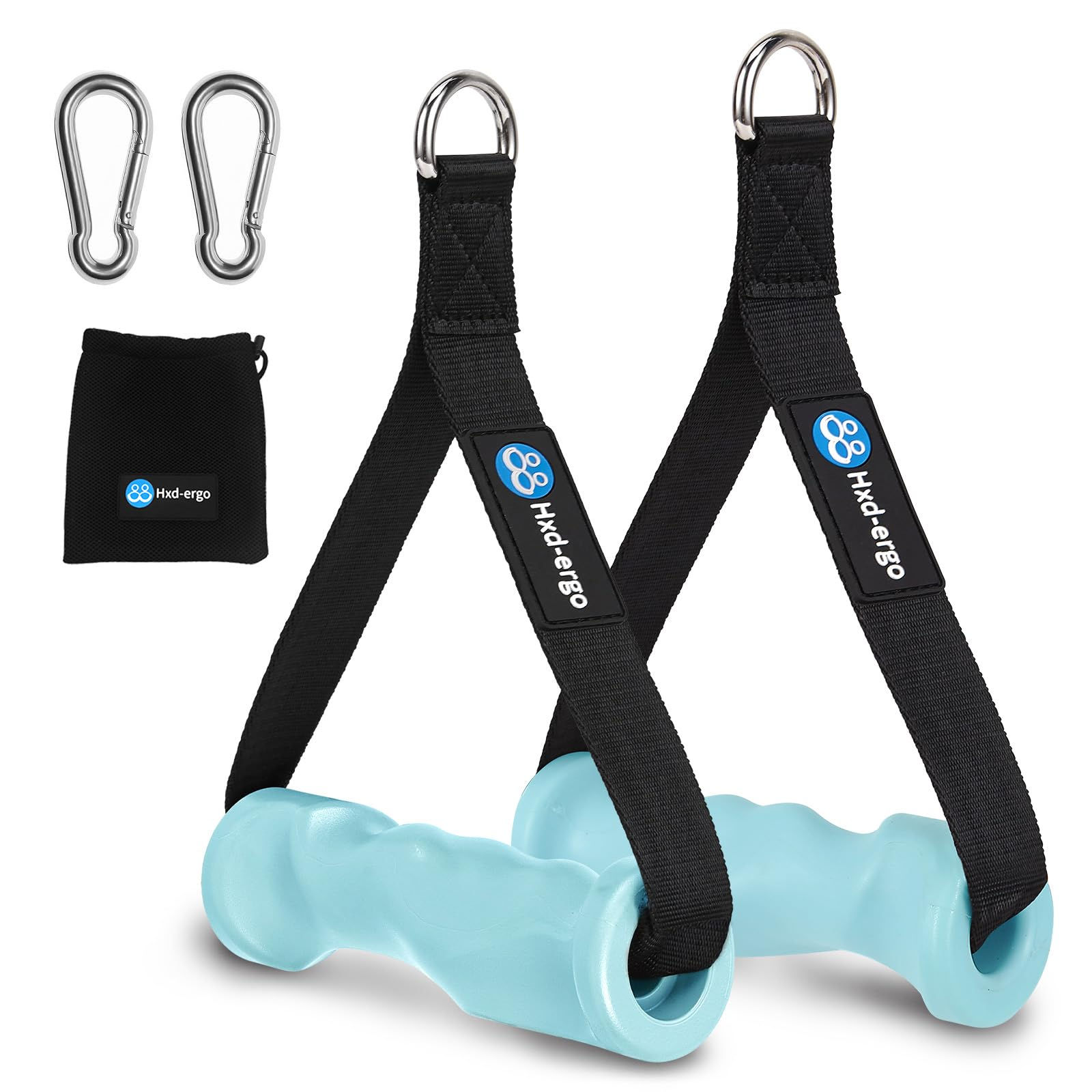 HXD-ERGO Ergonomic Exercise Handles for Cable Machine Attachments Resistance Ban