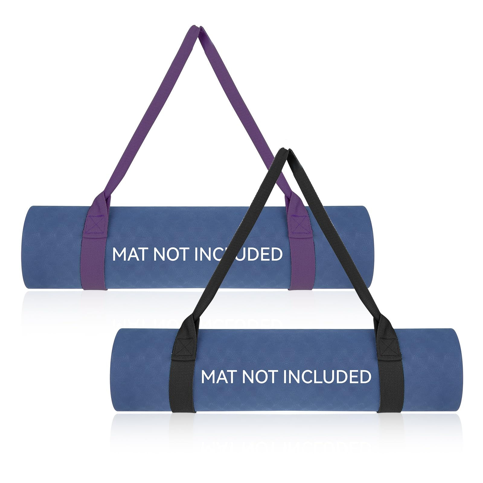 2PCS Yoga Mat Straps for Carrying Black and Purple Yoga Mat Strap Multi-purpose