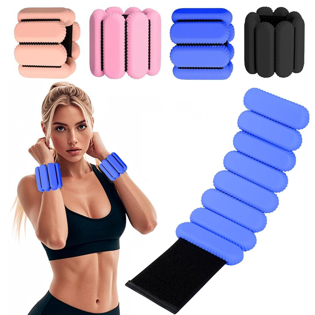 ibforcty 2PCS Adjustable Wrist Weights Ankle Weights Set for Exercise Walking Jo