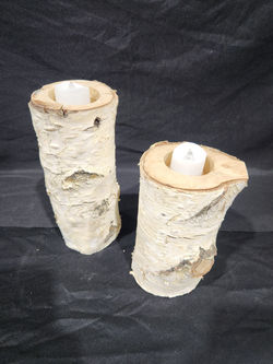 Birch Log Tea light holder