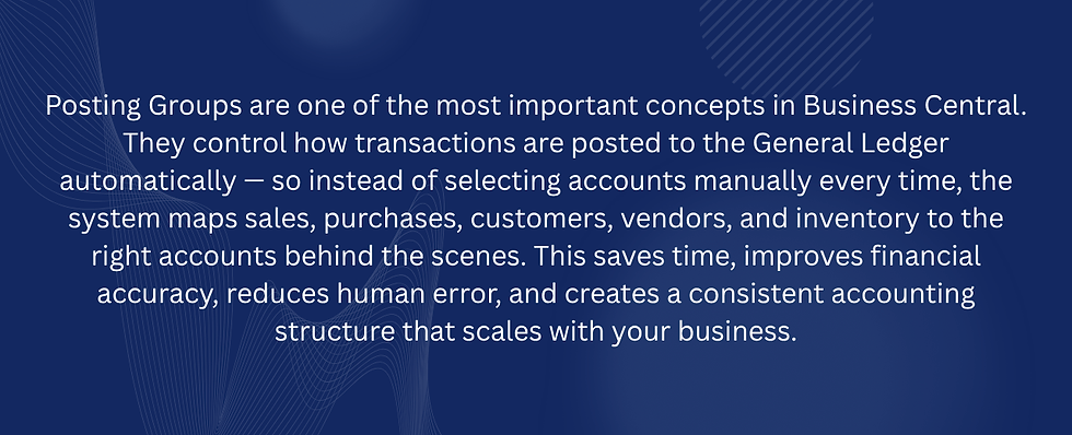 posting group , business central