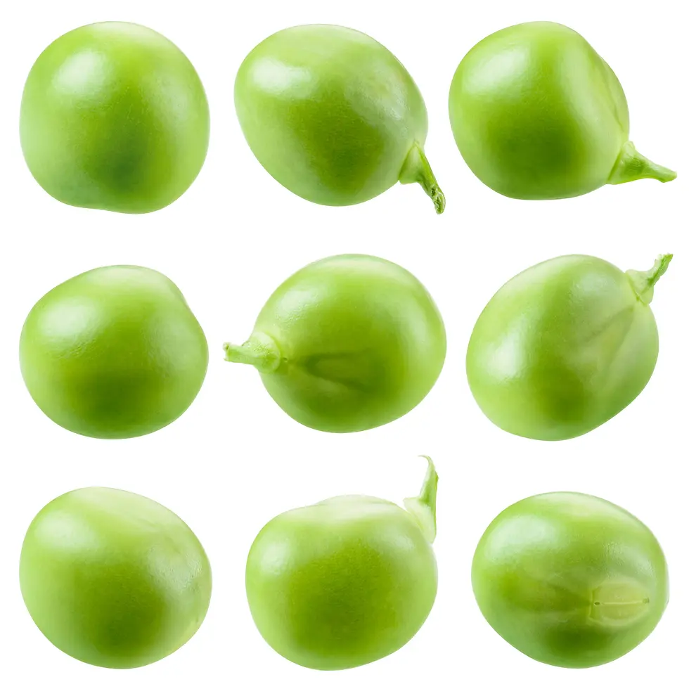 Raw green peas in three rows of three symbolizing the many possibilities of repetitive behaviors demonstrated by autistic individuals.