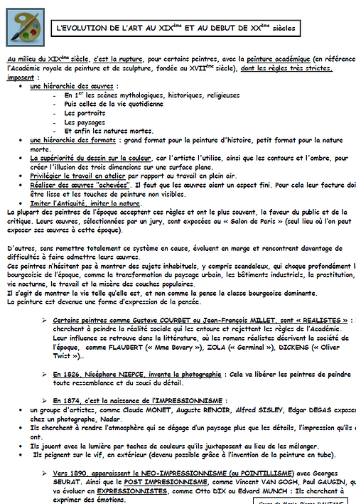 Histoire Des Arts 1ers Arts Lycees