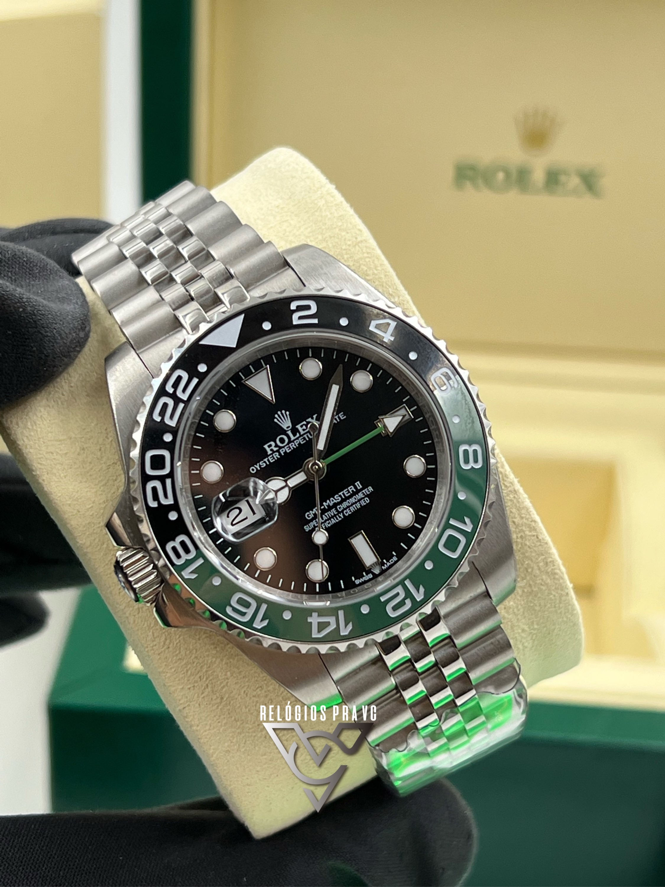 KIT ROLEX GMT SPRITE JUBILEU +CAIXA R. COM DOCUMENTOS