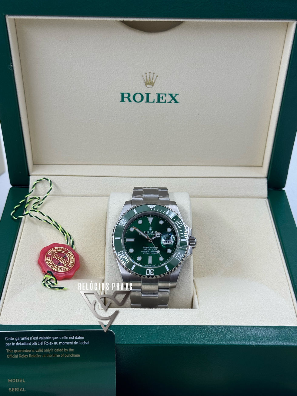 Miniatura: KIT R. SUBMARINER VERDE 2021 +CAIXA R. COM DOCUMENTOS