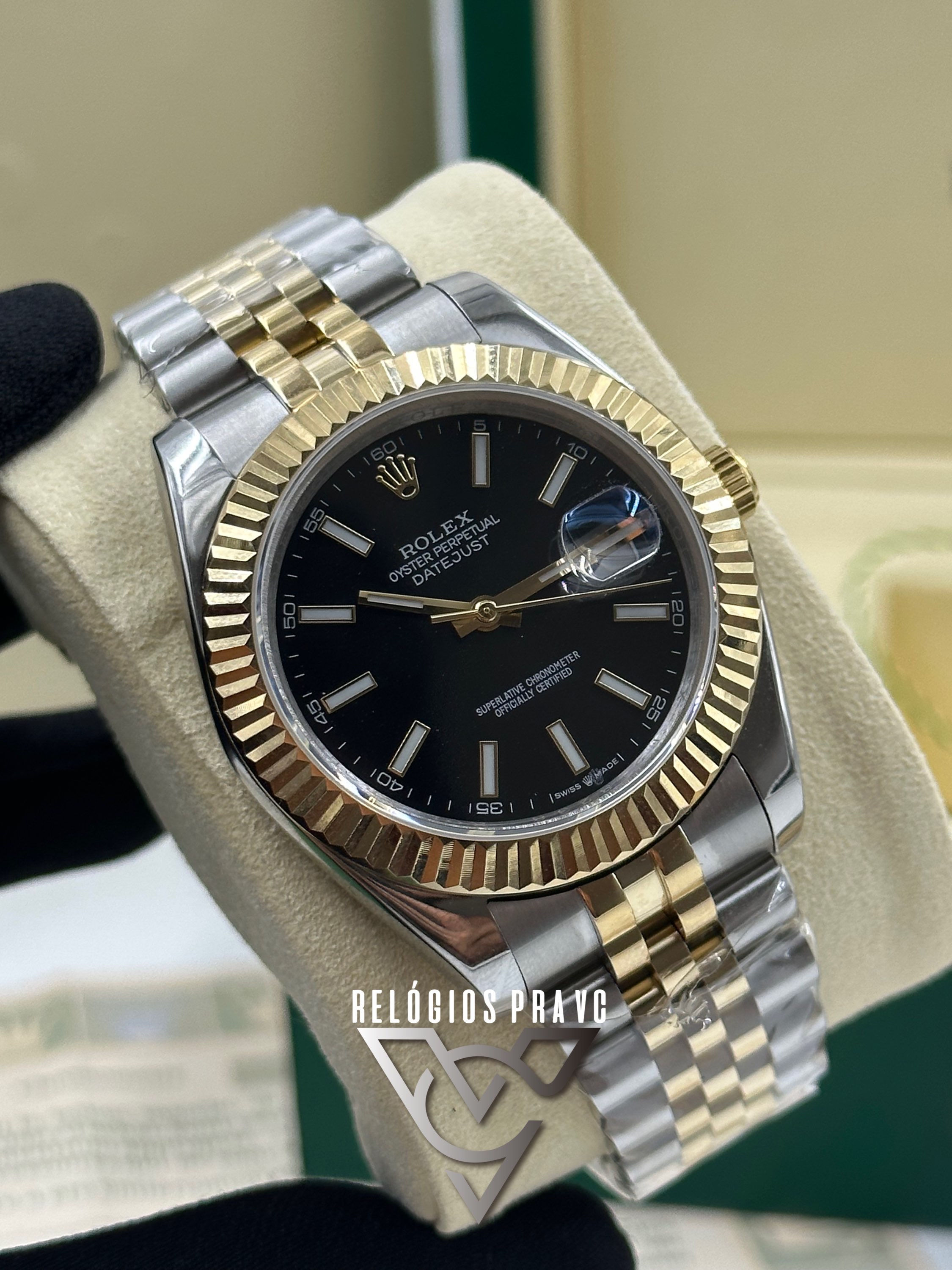 KIT ROLEX DATEJUST MISTO +CAIXA R. COM DOCUMENTOS
