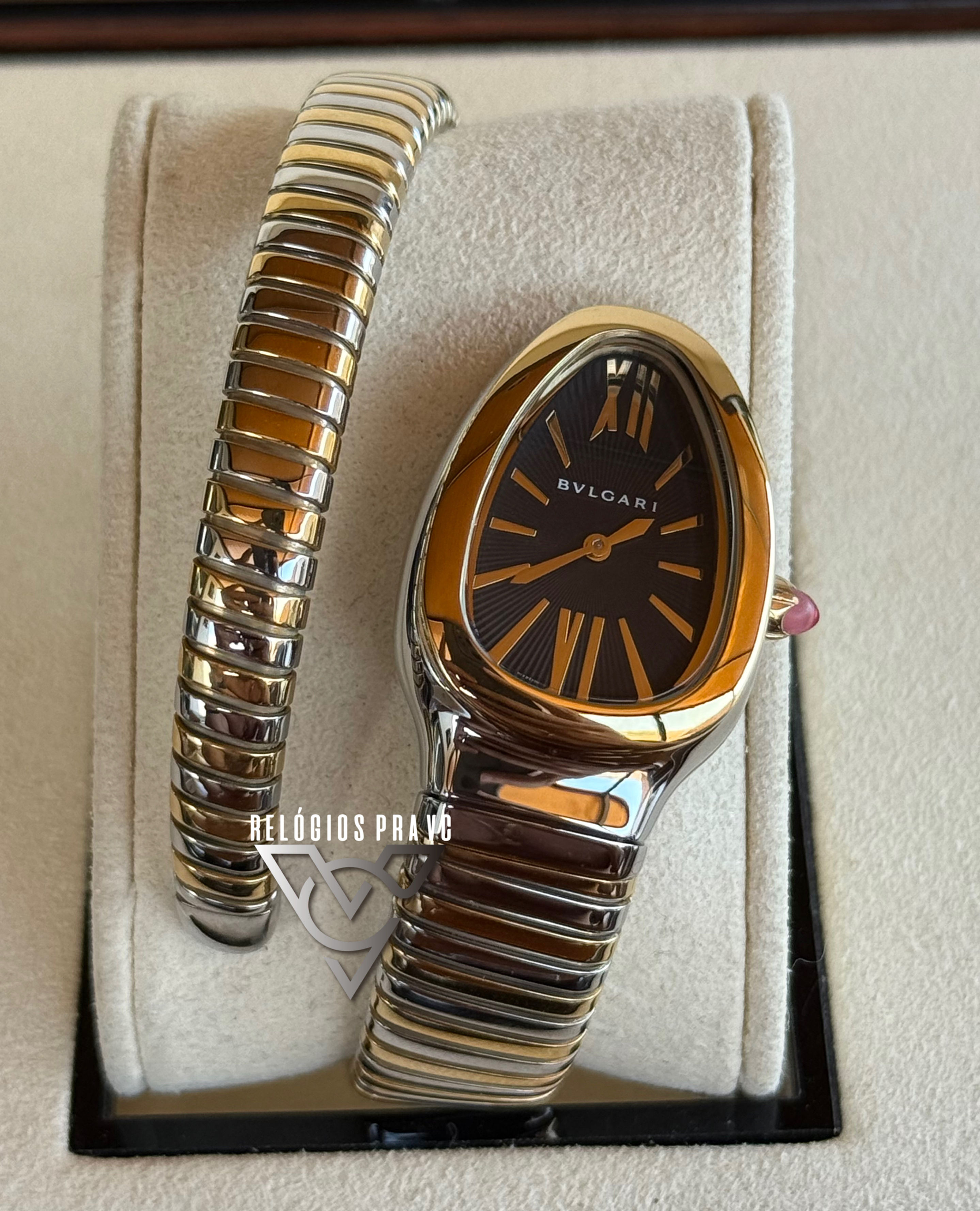 BVLGARI SERPENTI TUBOGAS MISTO DOURADO