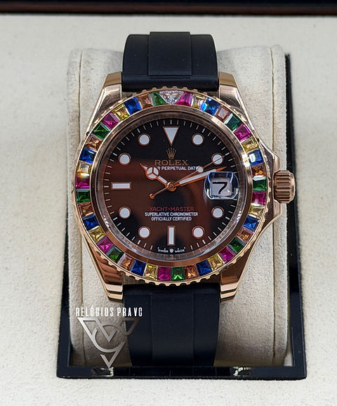 Rolex Yacht Master Rainbow Cravejado | Relógios Pra VC| Relógios