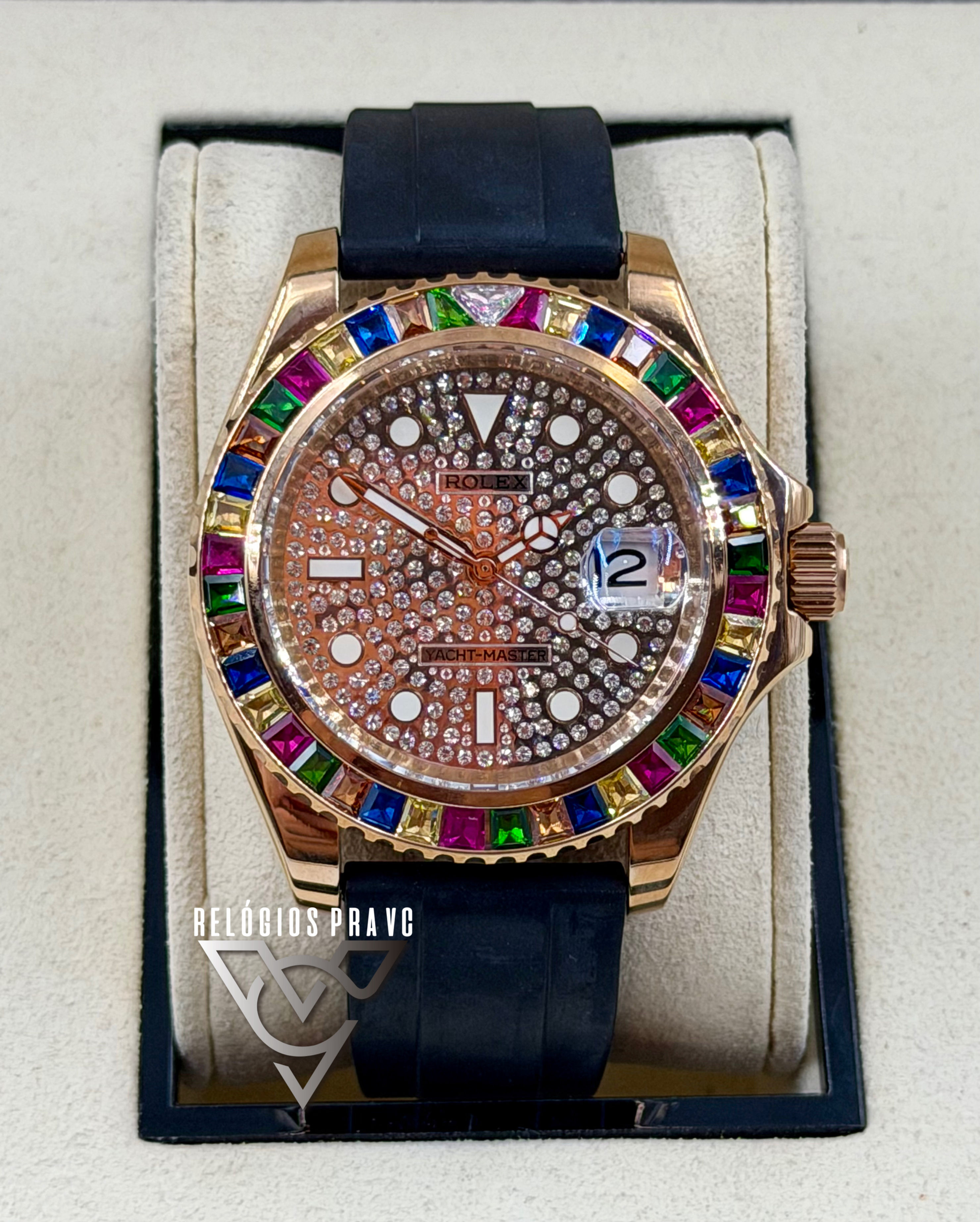 Rolex Yacht Master Rainbow Cravejado