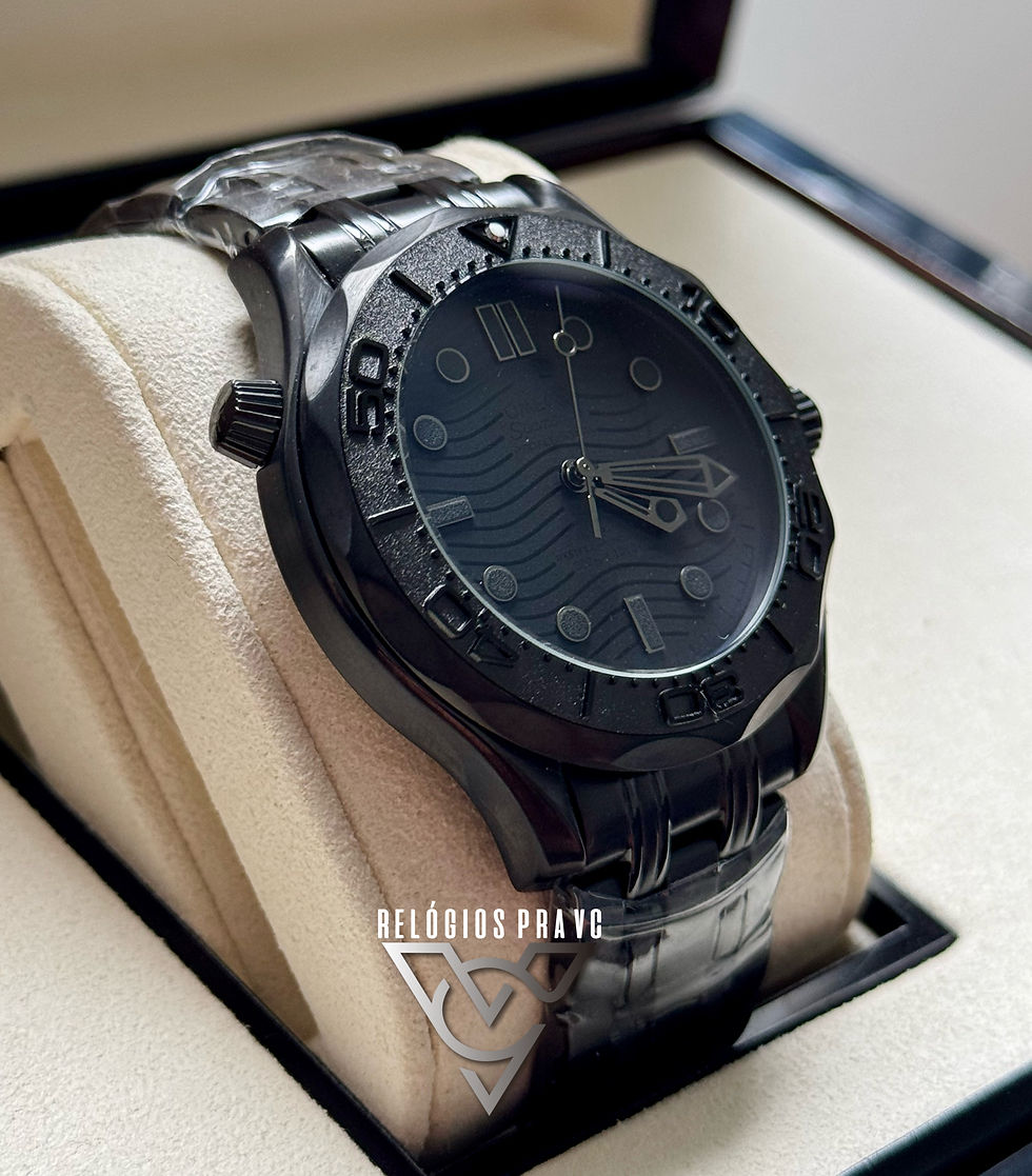 Réplica de Relógio OMEGA SEAMASTER Preta – Edição Luxo
