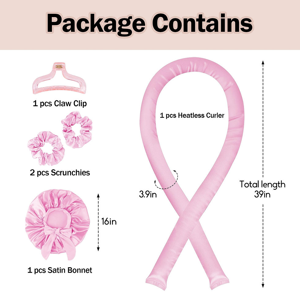 Thumbnail: Heatless Hair Curler,Blowout Heatless Curls Overnight,No Heat Curling Rod Set...