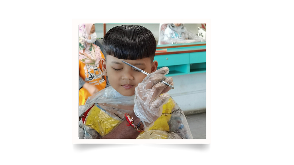 Child getting a haircut