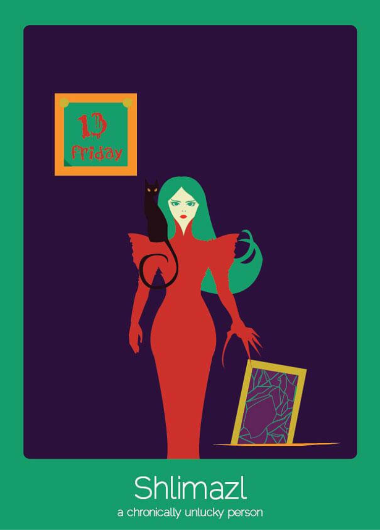 Illustrazione della parola "shlimazl" e del suo significato