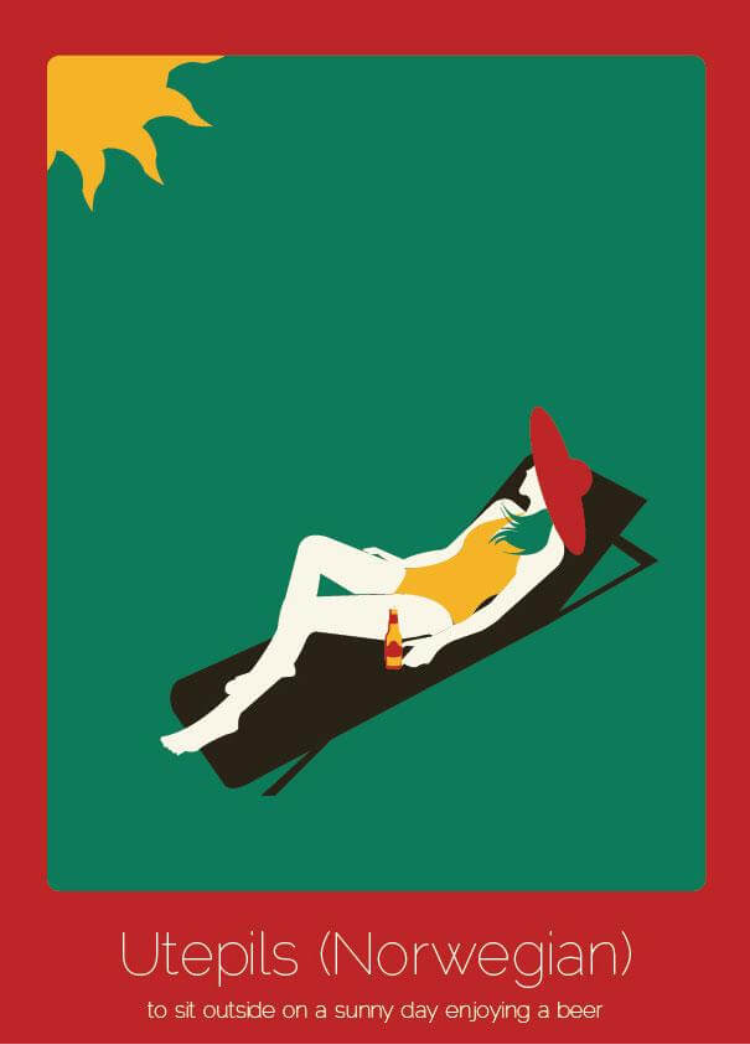 Illustrazione della parola "utepils" e del suo significato
