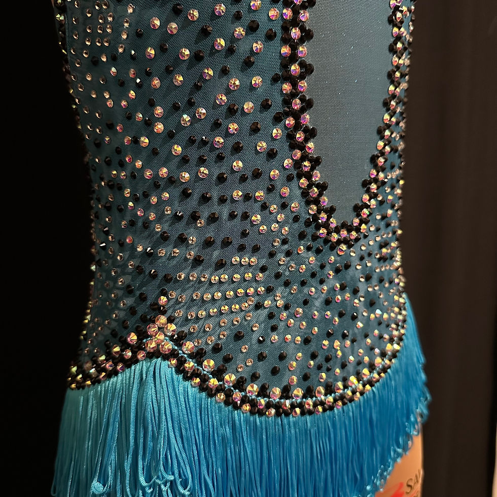 Thumbnail: METALLIC AQUA SNAKE FRINGE