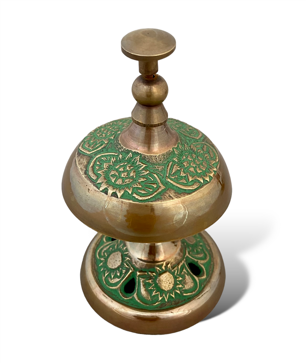 Миниатюра: Shiny Brass & Green Office Bell - BL3