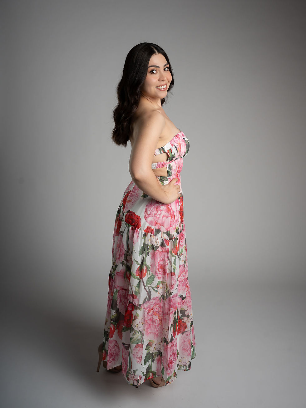 Miniatura: Vestido Maxi Floral Rojo