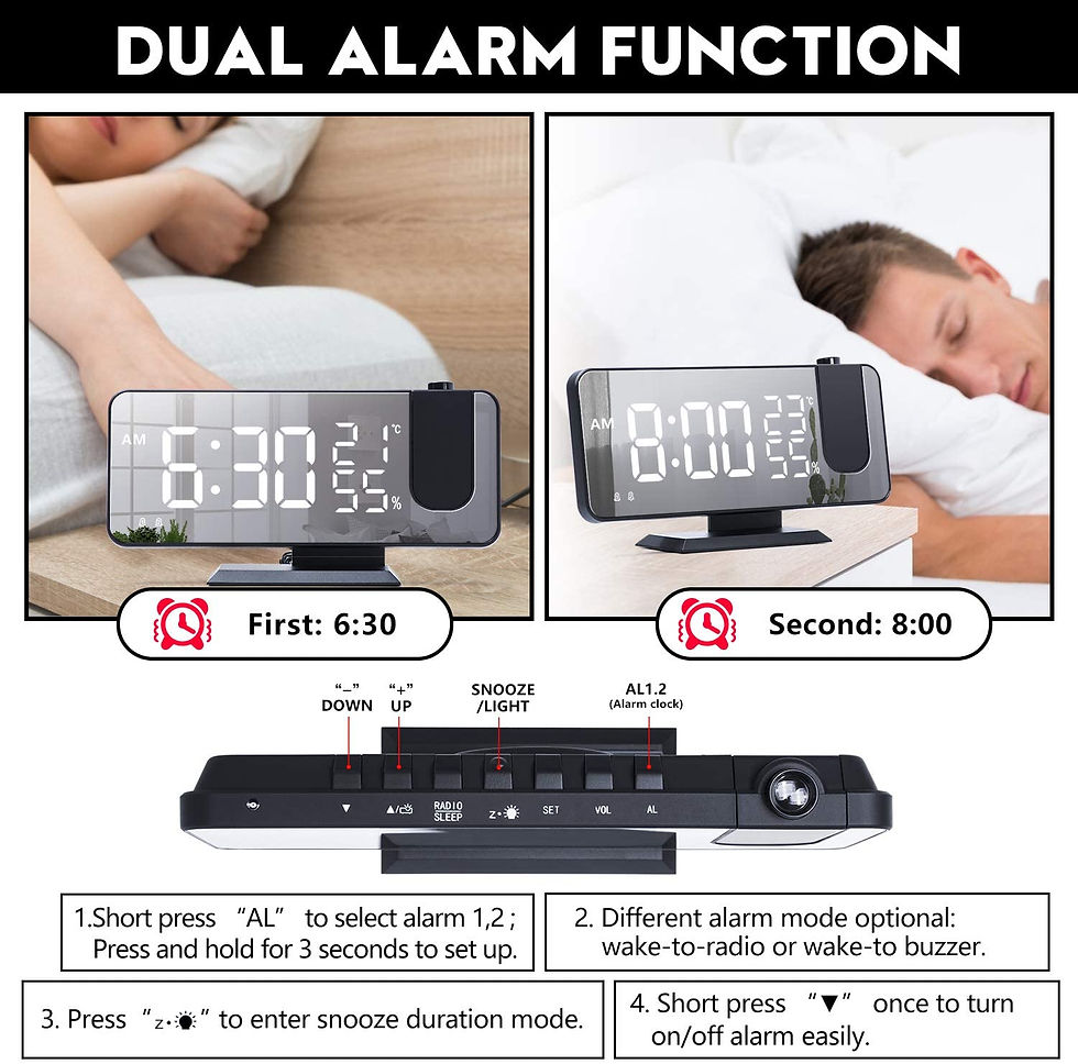 Miniatura: LED Projection Digital Alarm Clock Phone Charger