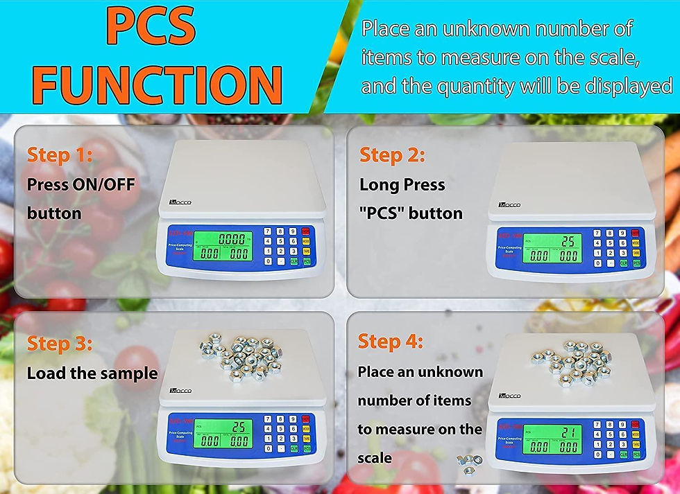 Miniatura: Electronic Computing Scale LCD Digital Commercial Food Produce Scales 30kg x 1g