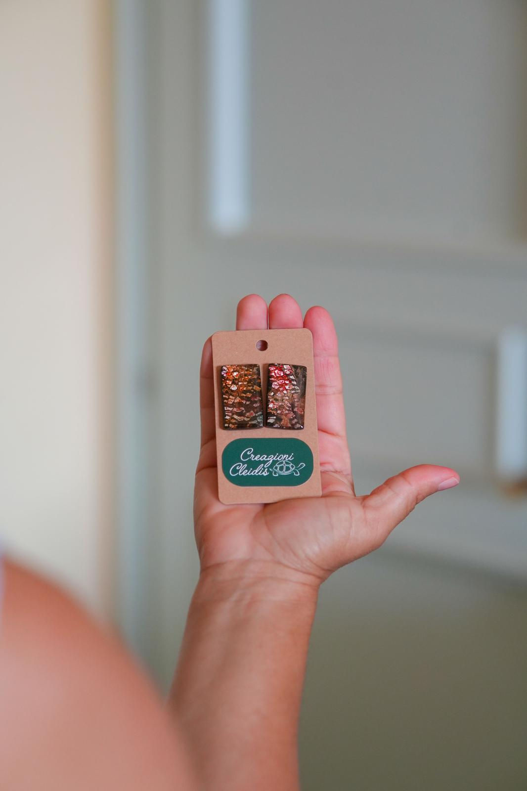 Orecchini rettangolari, Creazioni Cleidis, 53,  design elegante