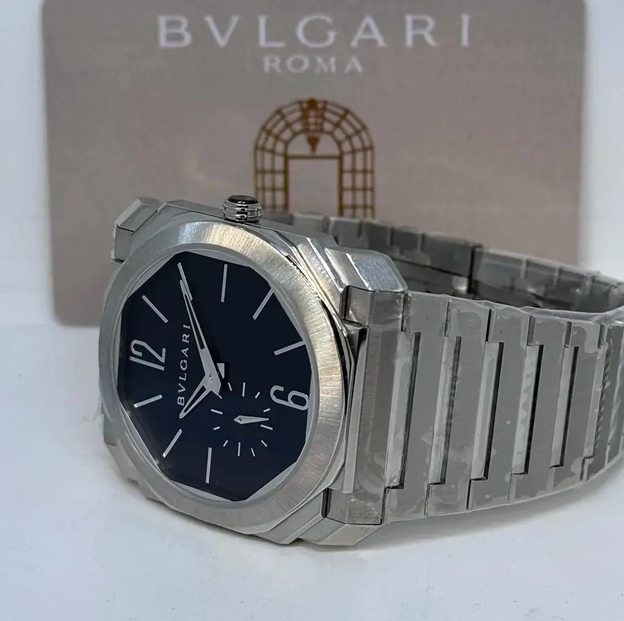 Miniatura: Reloj Bulgari Octo Finissimo Black Dial Ultra Thin Silver Calidad Suiza