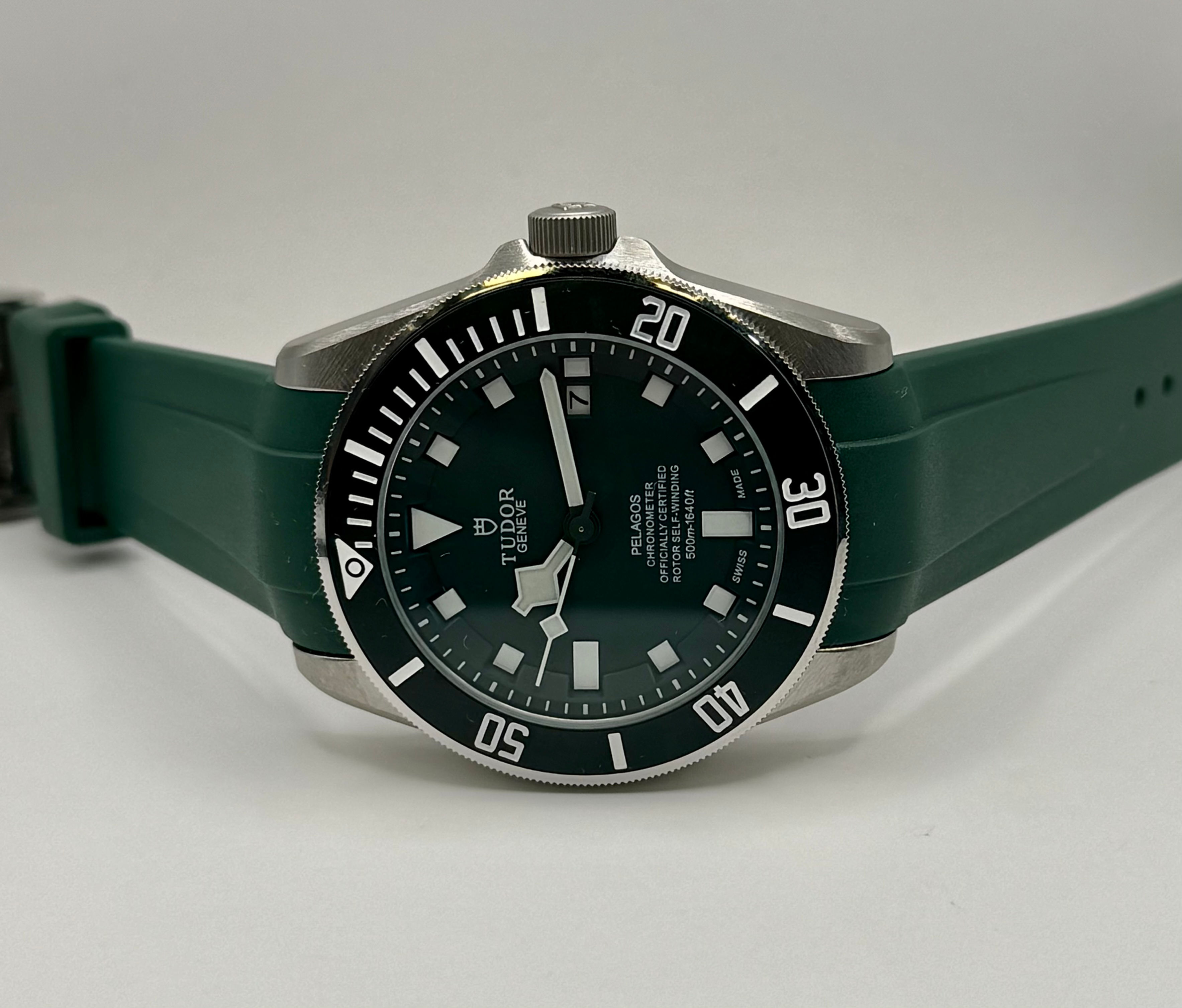 Tudor Pelagos Green Rubber Strap