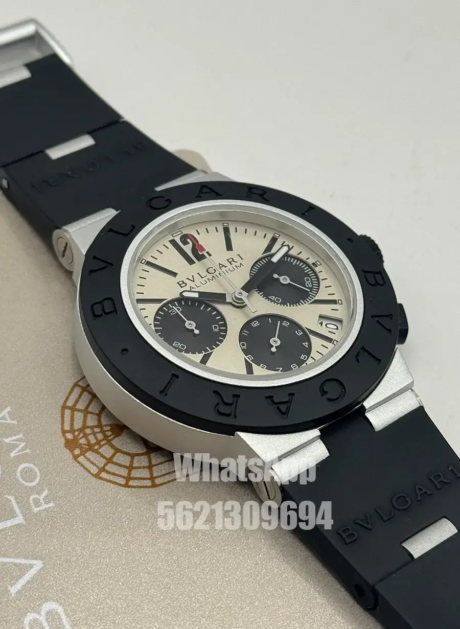 Miniatura: Bulgari Aluminium Chronograph White Dial Velcro strap Premium