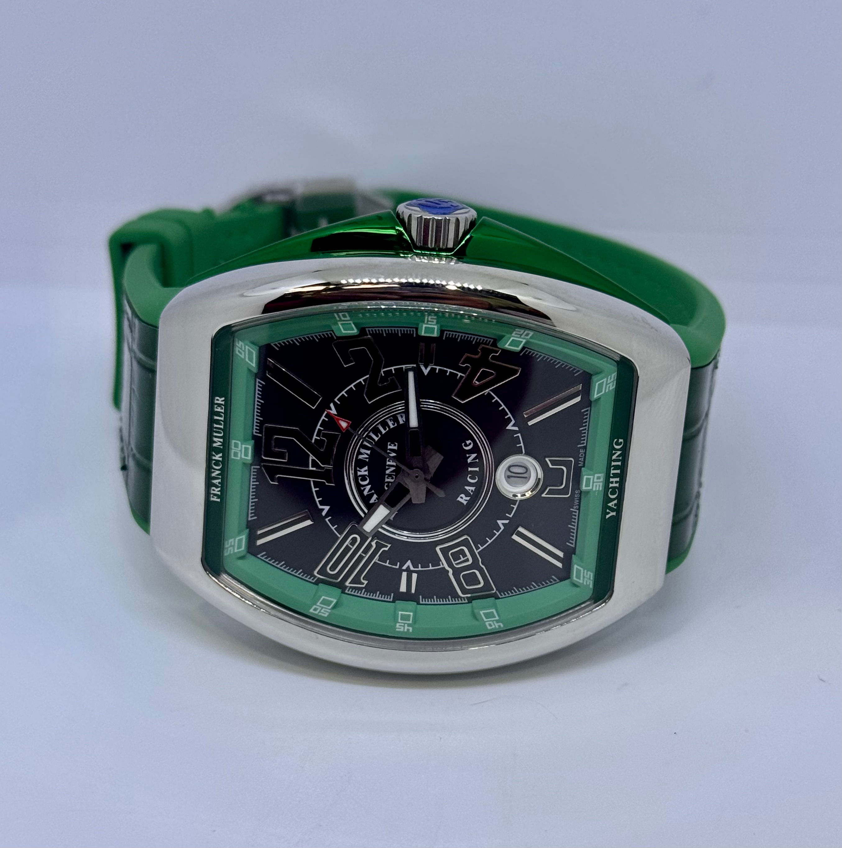 Franck Muller Vanguard Racing Yachting Black Dial Green  strap