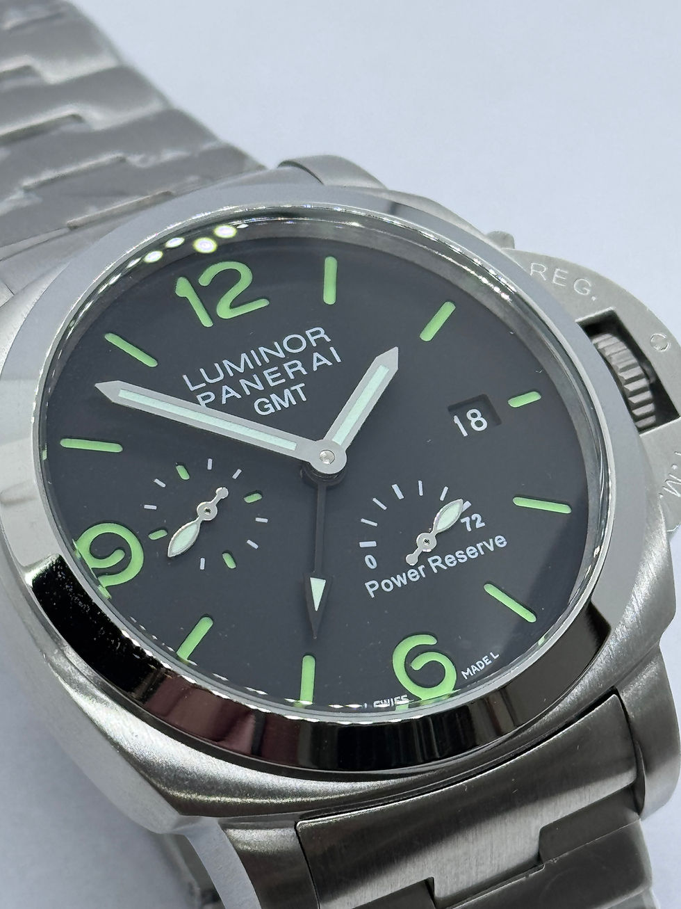 Miniatura: Replica Luminor Panerai GMT 72hrs Power Reserve Silver