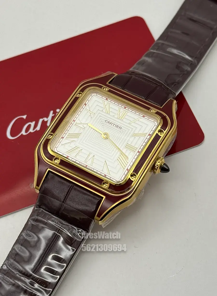 Miniatura: Cartier Santos Louis Dumont WGSA0097 Burgundy Swiss
