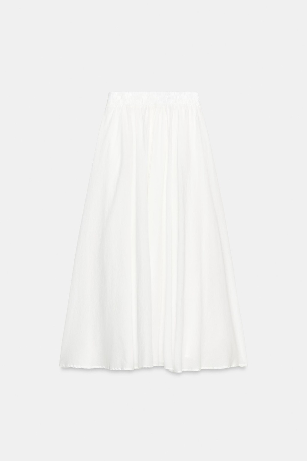 Zara white layered midi skirt with a high elasticated waistband