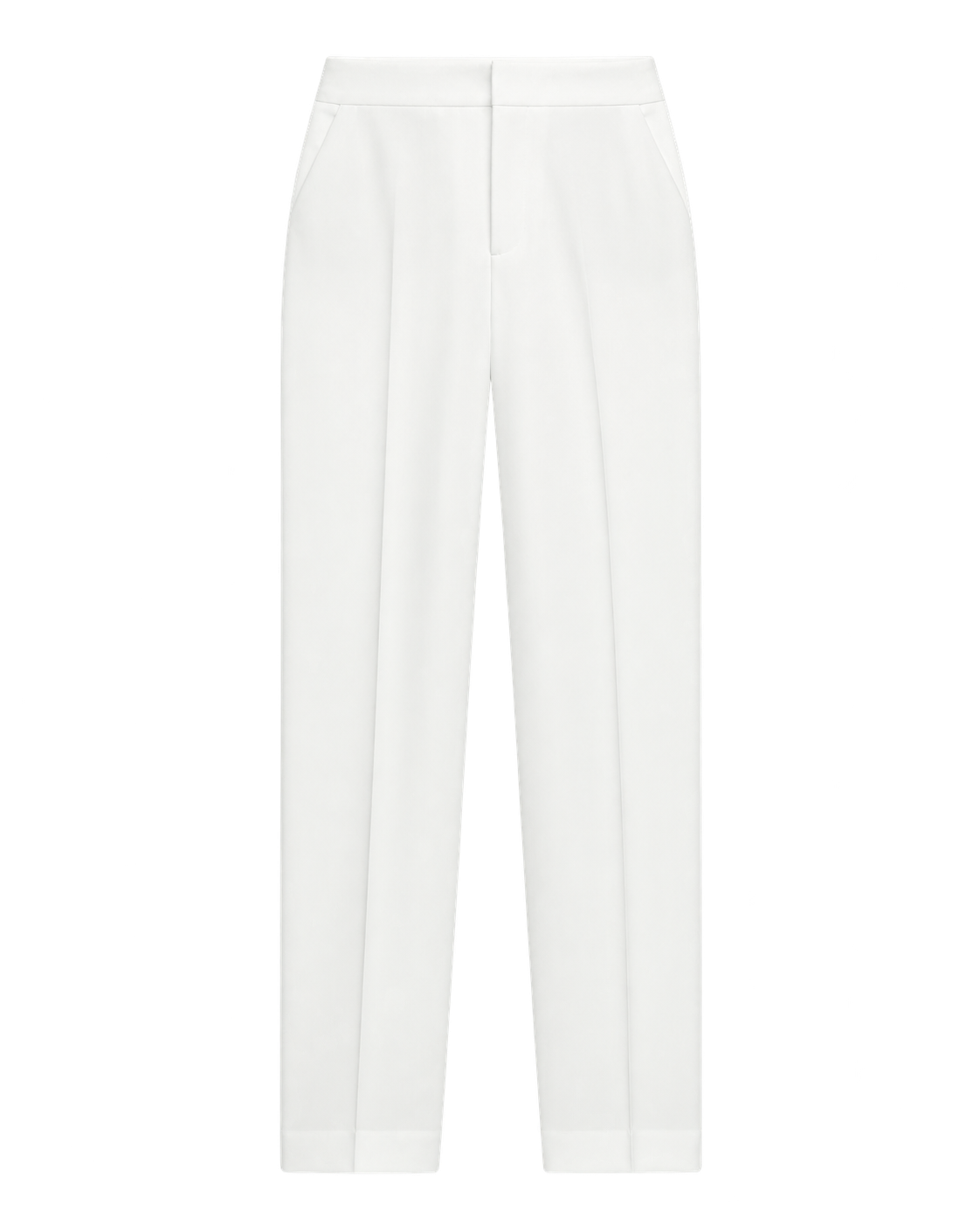 Zara white high-waist straight-leg trousers