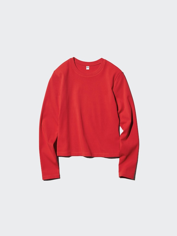 UNIQLO Mini T-Shirt long sleeve in red product-only image