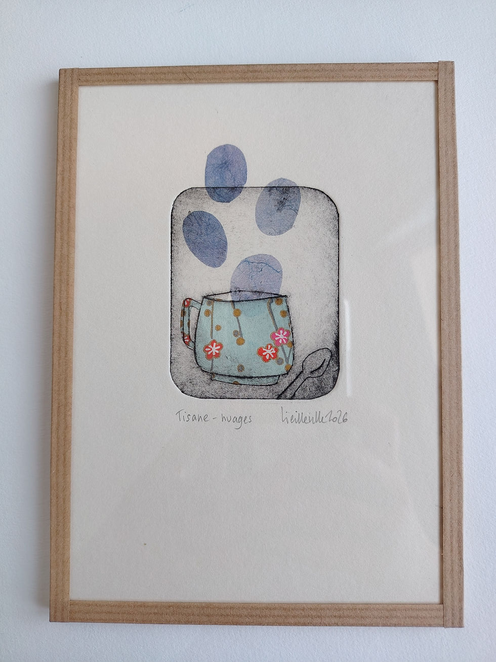 Miniature : "Tisane nuage" Gravure de NATHALIE VIEILLEVILLE