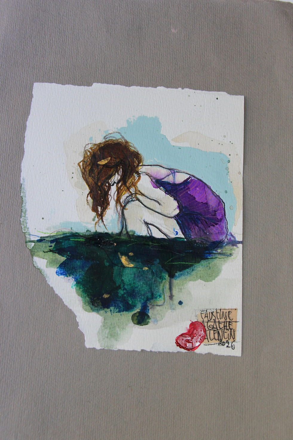 Miniature : "Le grand bain n°3" œuvre originale de Faustine Agathe Valentin