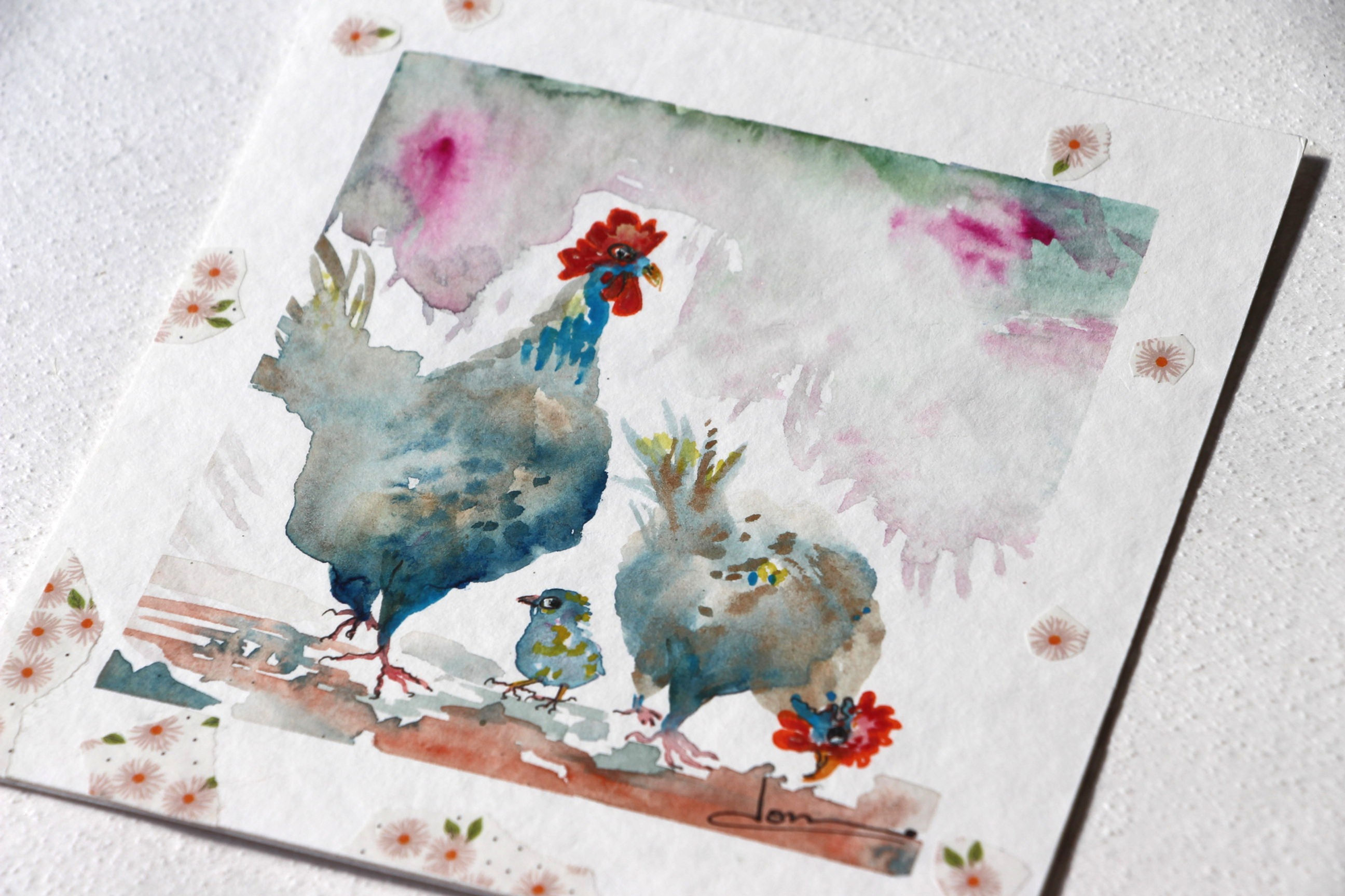 "1er pas solo" Aquarelle originale de DOMINIQUE MASSININI