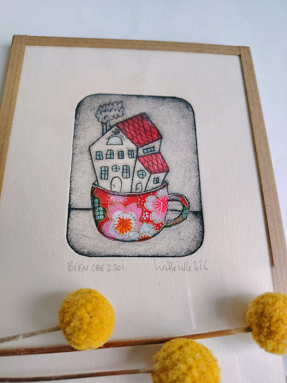 Thumbnail: "Bien chez soi" Gravure de NATHALIE VIEILLEVILLE