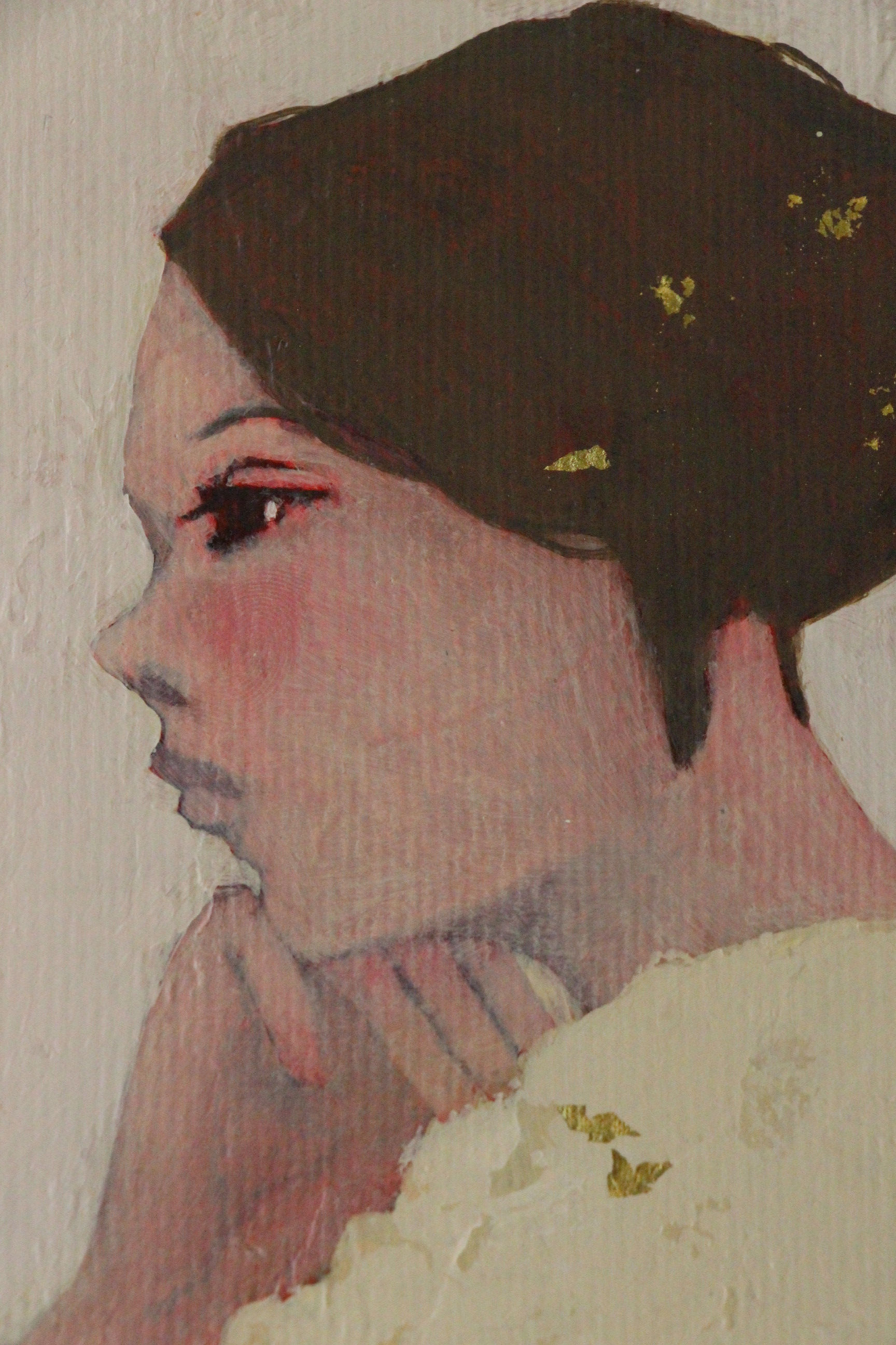 "Pensées d'elle" peinture originale de Carine Bouvard