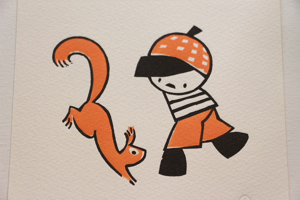 Linogravure numérotée de Catherine Chauviré en vente à la galerie d'art de Bordeaux spécialisée dans le petit format Bokehli et sur www.bokehli.fr