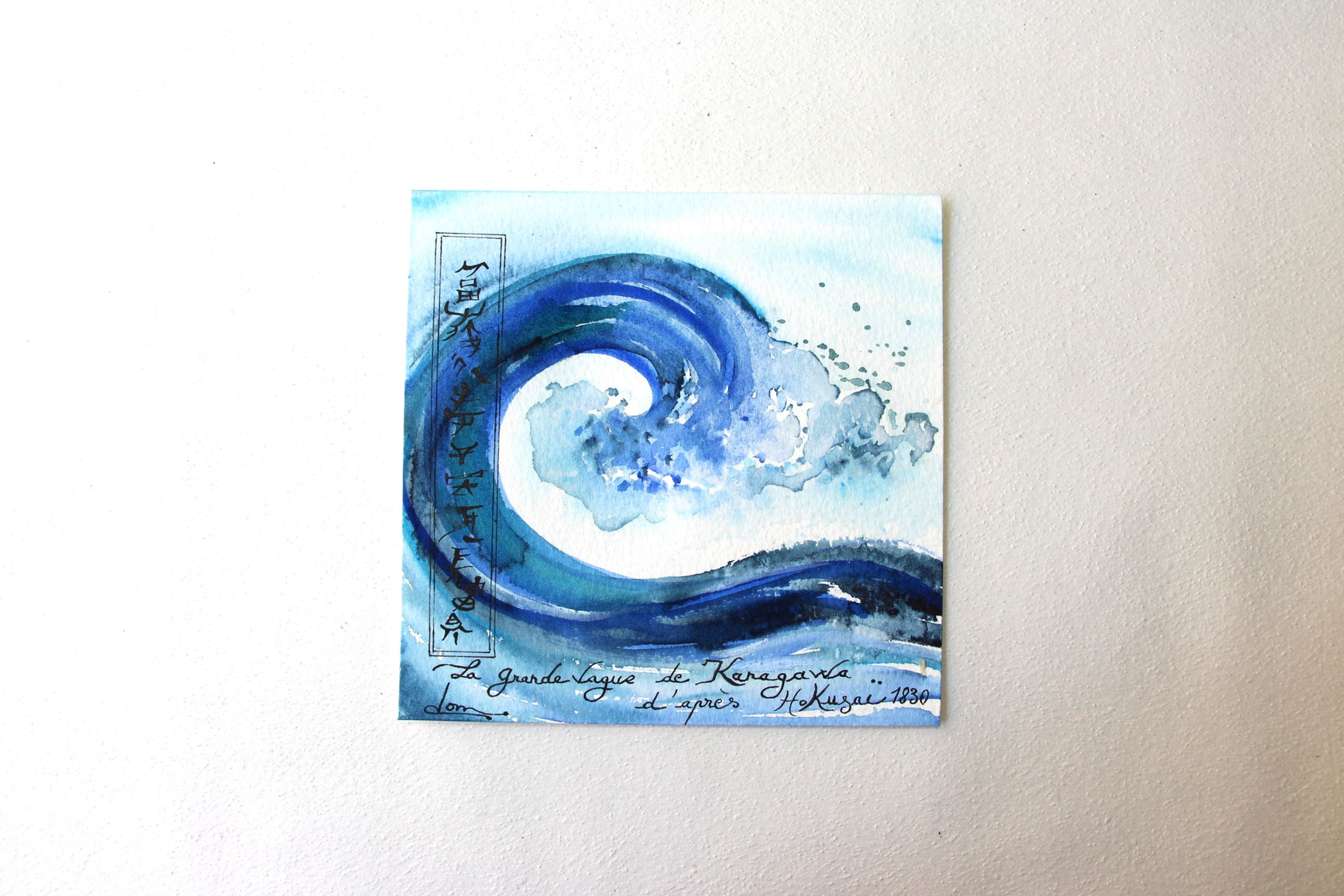 "Bleu comme l'océan" Aquarelle originale de DOMINIQUE MASSINI