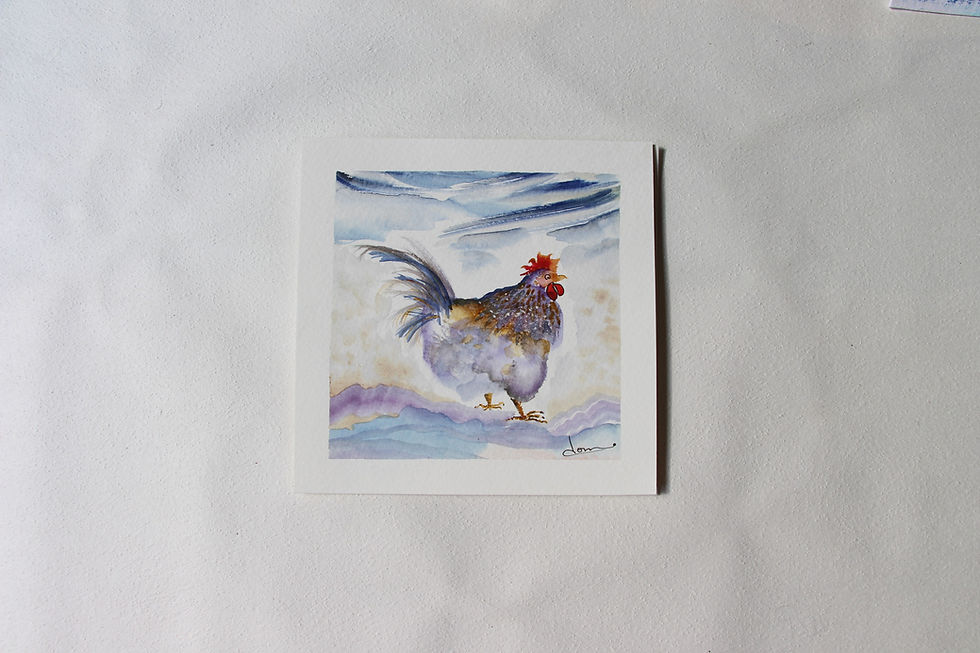 Miniature : "Mademoiselle lavande" Aquarelle originale de DOMINIQUE MASSININI