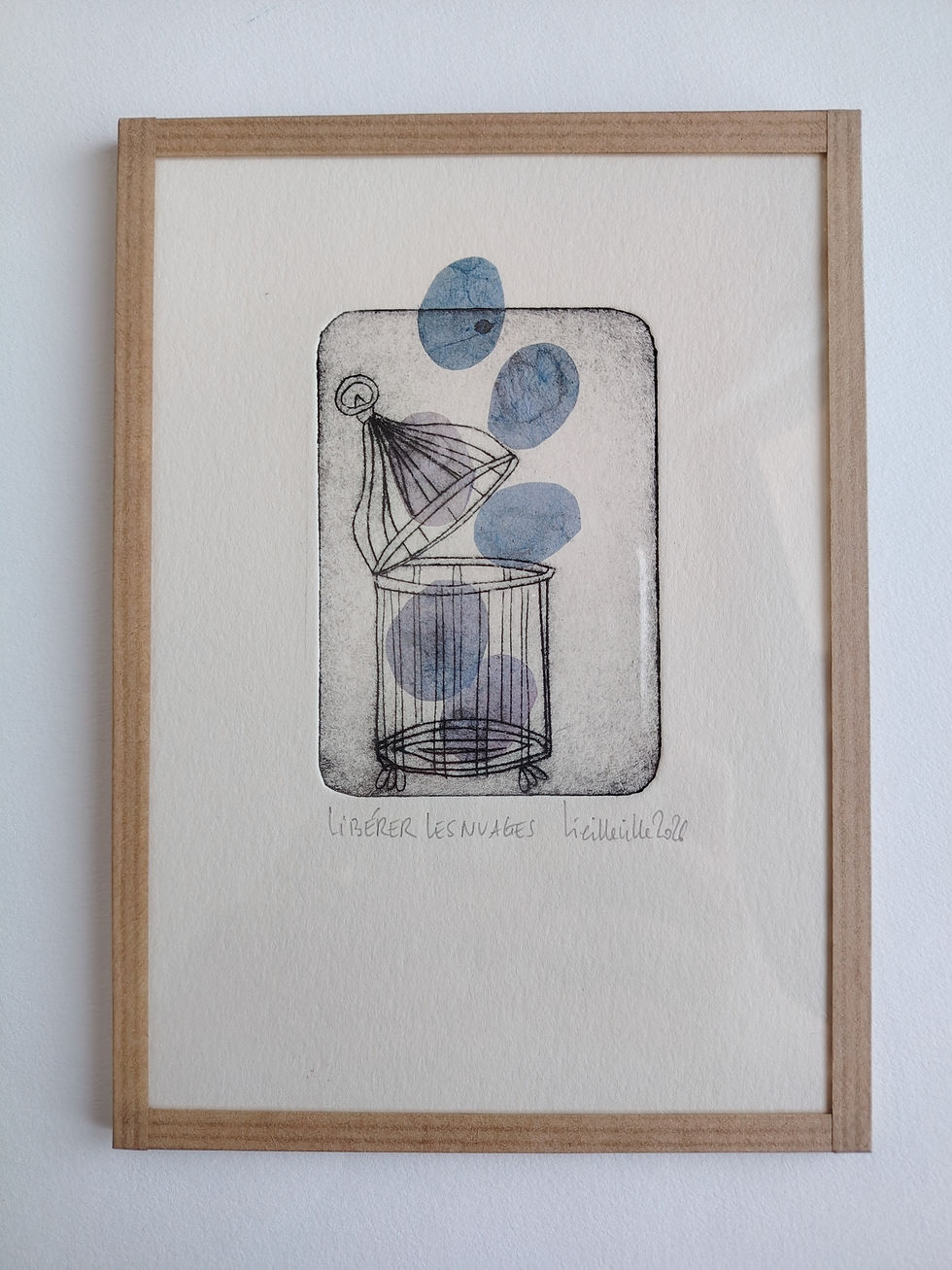 Miniature : "Libérer les nuages" Gravure de NATHALIE VIEILLEVILLE