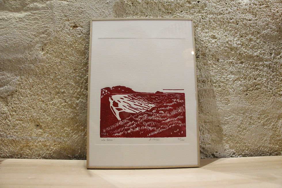 Thumbnail: La baie linogravure numérotée de Benoit Pomel