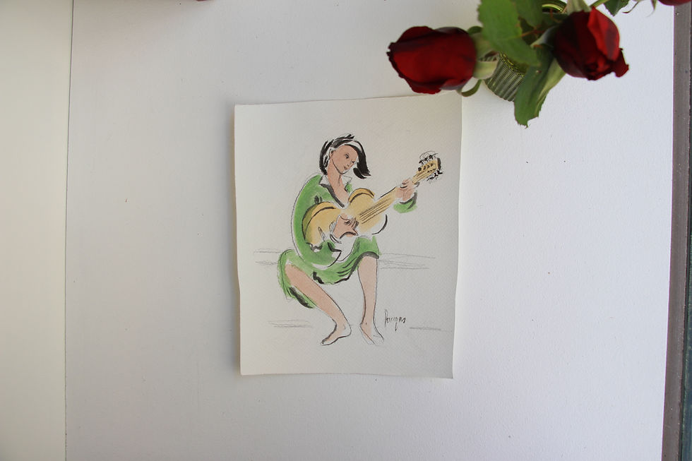 Thumbnail: "Y FLAMENCO" Original drawing by ARNAUD FAUGAS